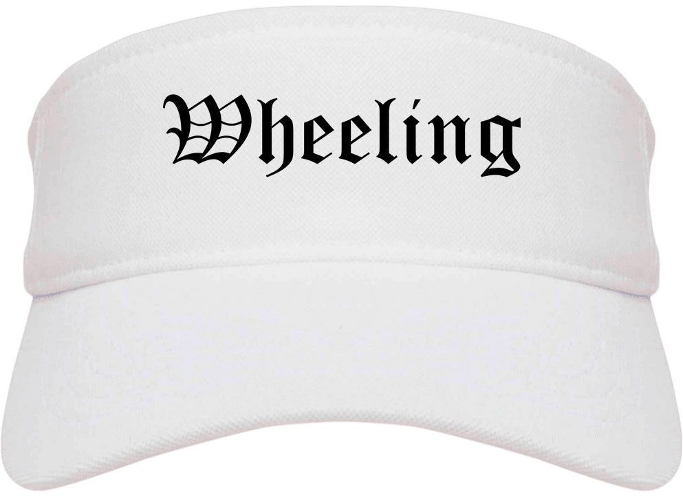 Wheeling West Virginia WV Old English Mens Visor Cap Hat White