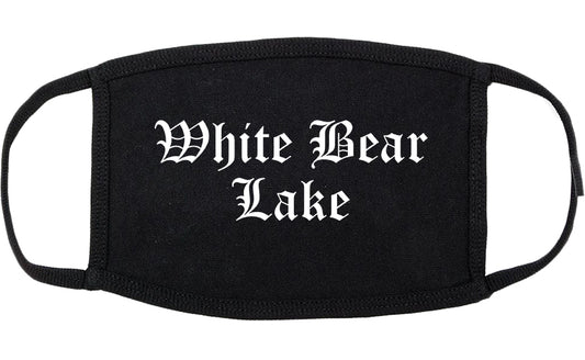 White Bear Lake Minnesota MN Old English Cotton Face Mask Black