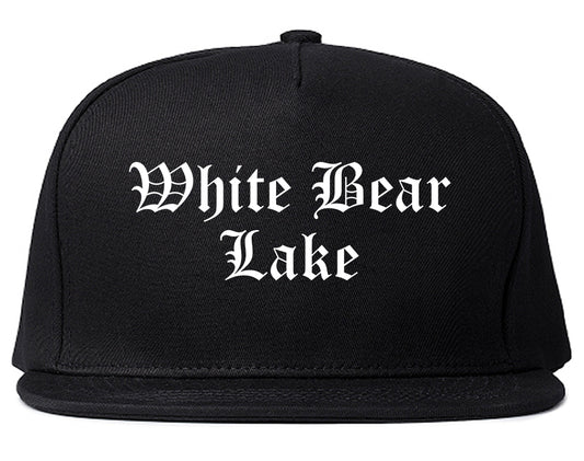 White Bear Lake Minnesota MN Old English Mens Snapback Hat Black