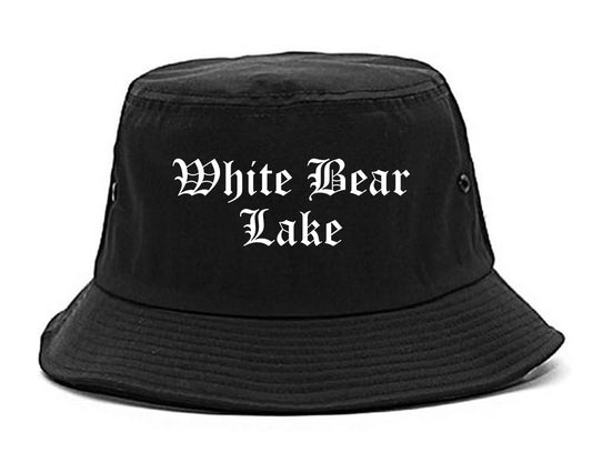 White Bear Lake Minnesota MN Old English Mens Bucket Hat Black