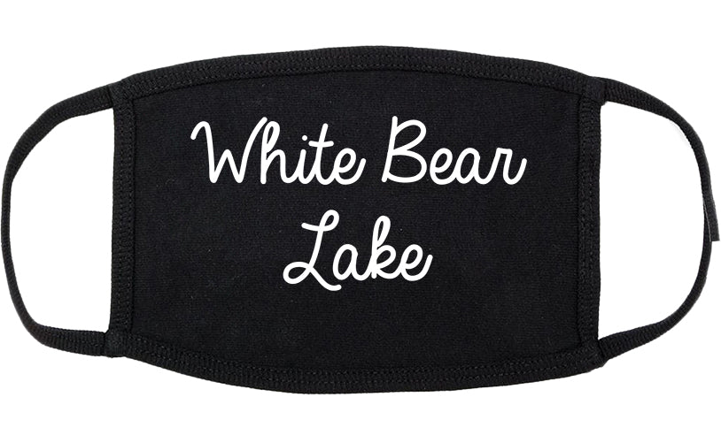 White Bear Lake Minnesota MN Script Cotton Face Mask Black