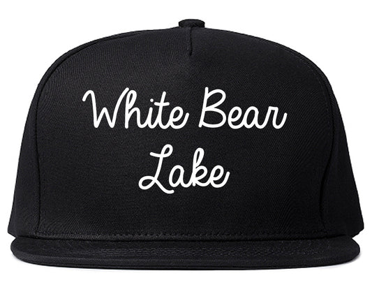 White Bear Lake Minnesota MN Script Mens Snapback Hat Black