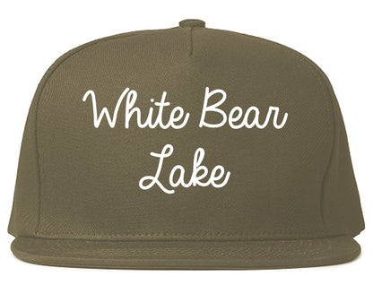 White Bear Lake Minnesota MN Script Mens Snapback Hat Grey