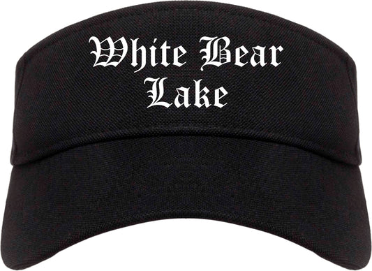 White Bear Lake Minnesota MN Old English Mens Visor Cap Hat Black