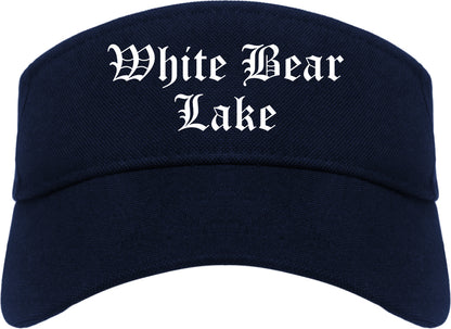 White Bear Lake Minnesota MN Old English Mens Visor Cap Hat Navy Blue