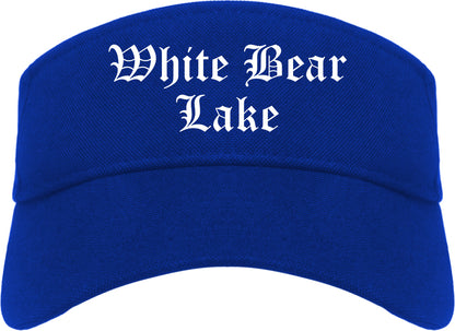 White Bear Lake Minnesota MN Old English Mens Visor Cap Hat Royal Blue