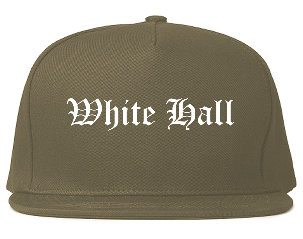 White Hall Arkansas AR Old English Mens Snapback Hat Grey