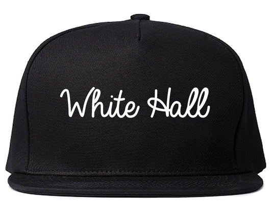 White Hall Arkansas AR Script Mens Snapback Hat Black