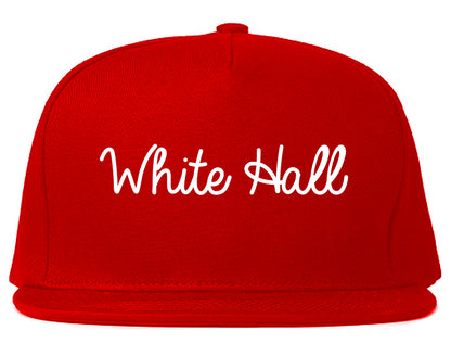 White Hall Arkansas AR Script Mens Snapback Hat Red