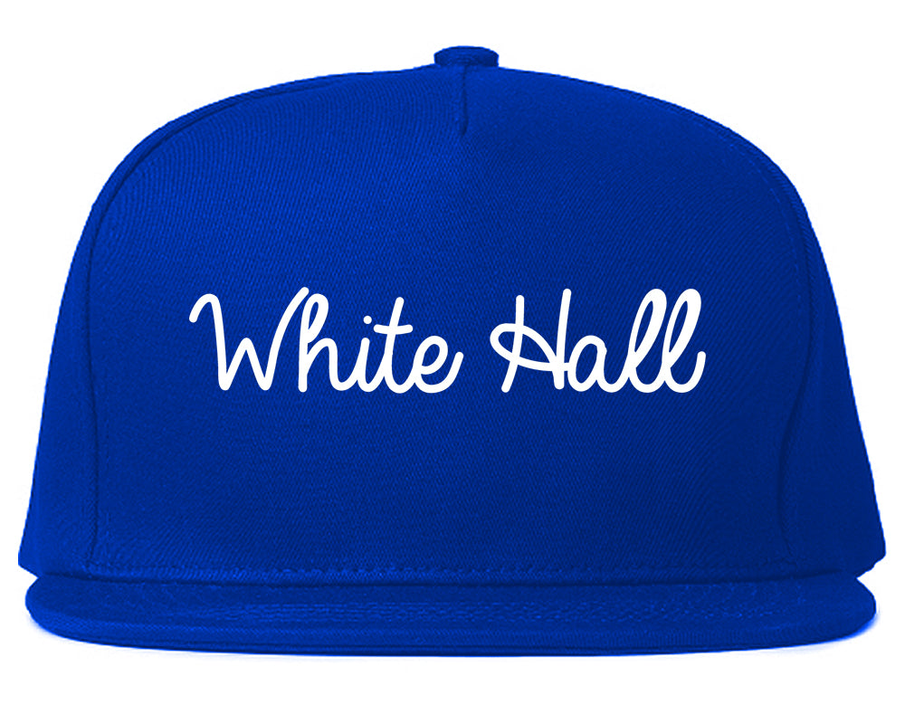 White Hall Arkansas AR Script Mens Snapback Hat Royal Blue