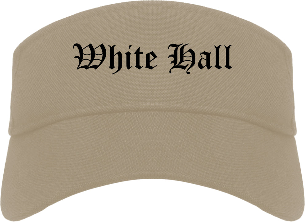 White Hall Arkansas AR Old English Mens Visor Cap Hat Khaki