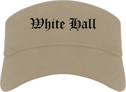 White Hall Arkansas AR Old English Mens Visor Cap Hat Khaki
