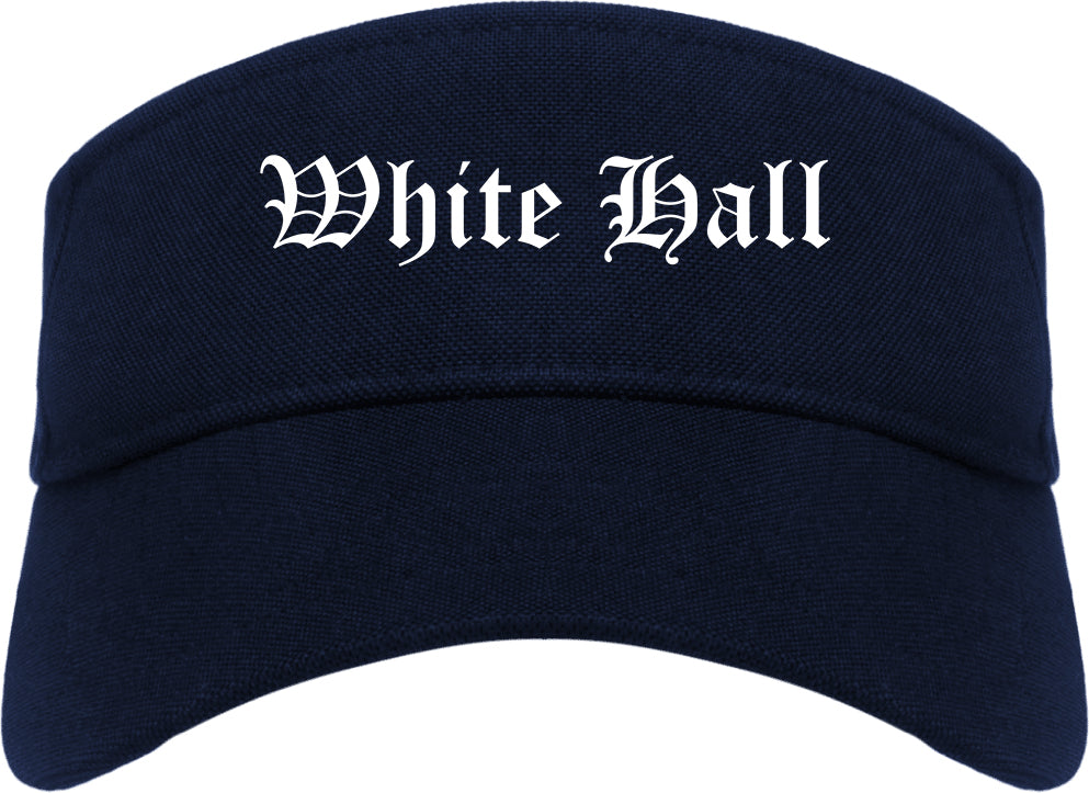 White Hall Arkansas AR Old English Mens Visor Cap Hat Navy Blue