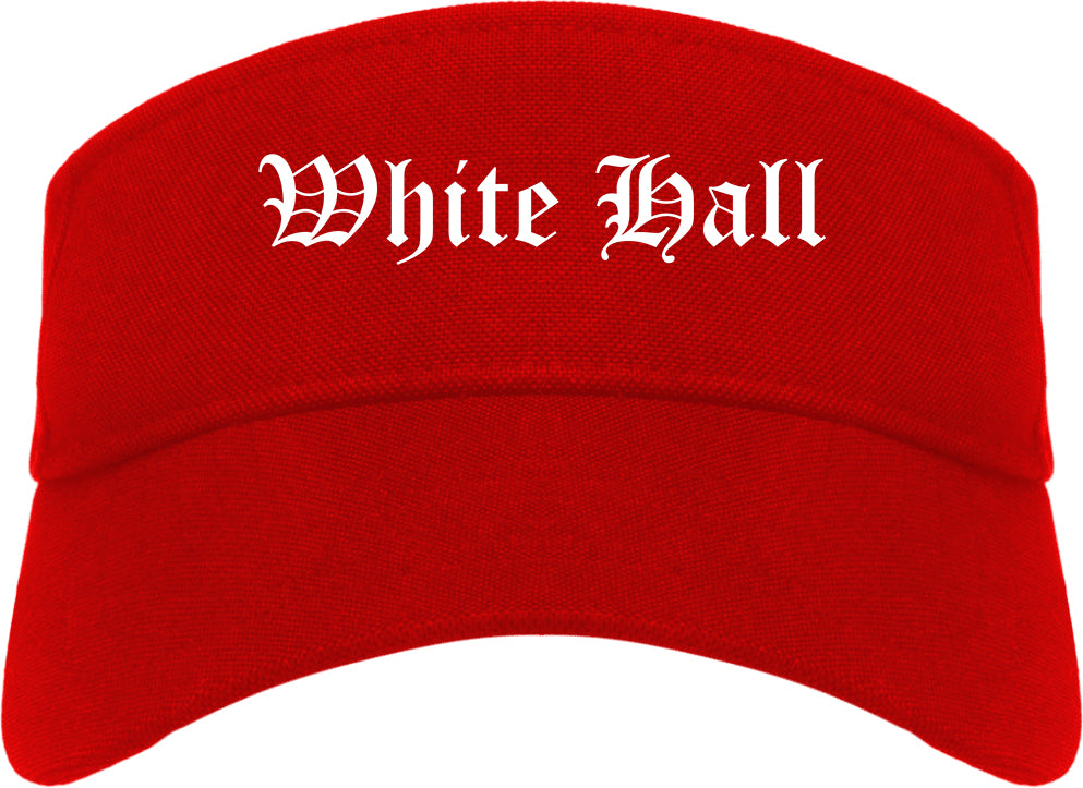 White Hall Arkansas AR Old English Mens Visor Cap Hat Red