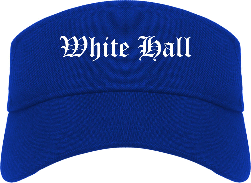 White Hall Arkansas AR Old English Mens Visor Cap Hat Royal Blue