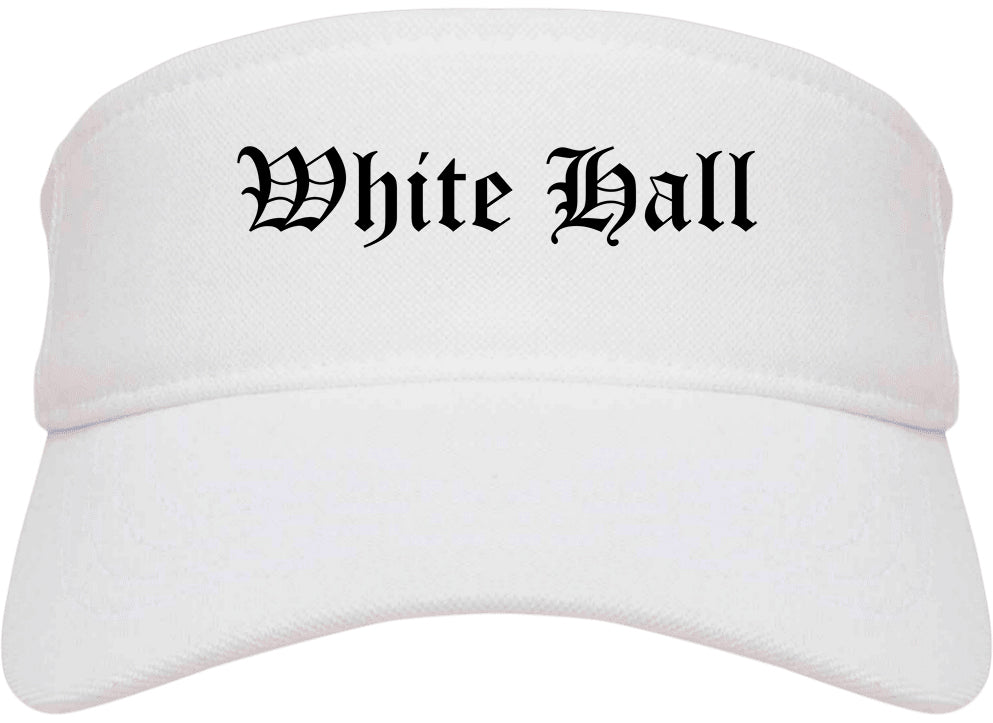 White Hall Arkansas AR Old English Mens Visor Cap Hat White