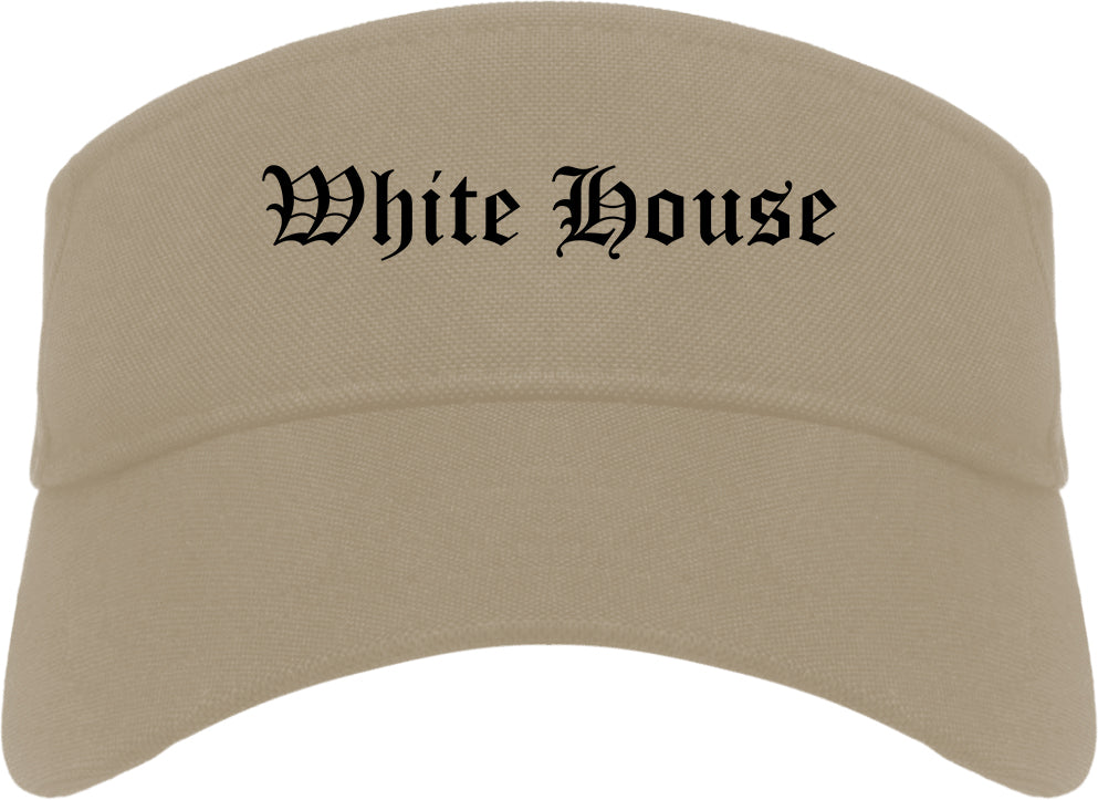 White House Tennessee TN Old English Mens Visor Cap Hat Khaki