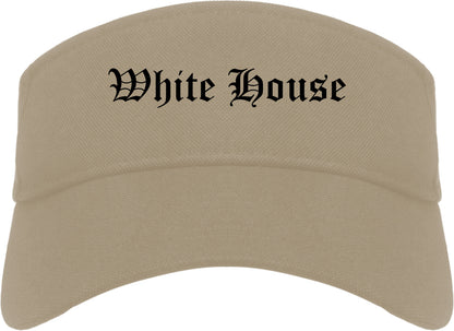 White House Tennessee TN Old English Mens Visor Cap Hat Khaki