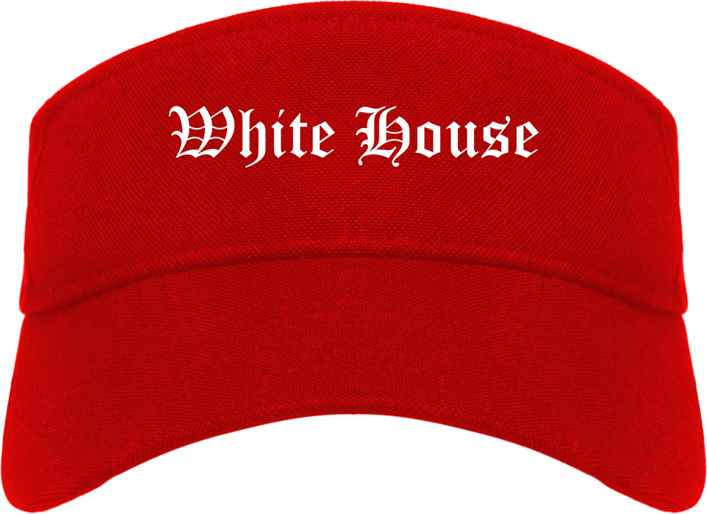 White House Tennessee TN Old English Mens Visor Cap Hat Red