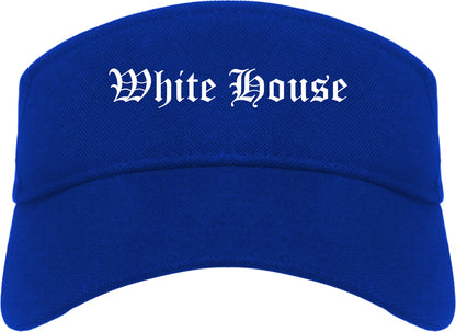 White House Tennessee TN Old English Mens Visor Cap Hat Royal Blue