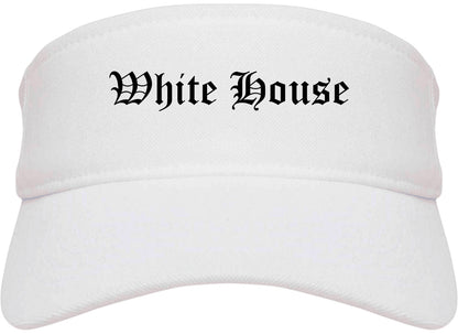 White House Tennessee TN Old English Mens Visor Cap Hat White