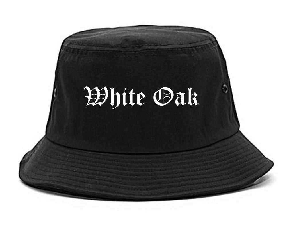 White Oak Pennsylvania PA Old English Mens Bucket Hat Black