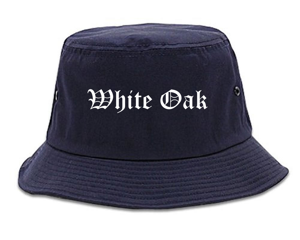 White Oak Pennsylvania PA Old English Mens Bucket Hat Navy Blue