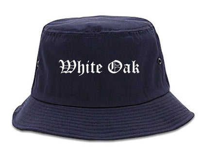 White Oak Pennsylvania PA Old English Mens Bucket Hat Navy Blue