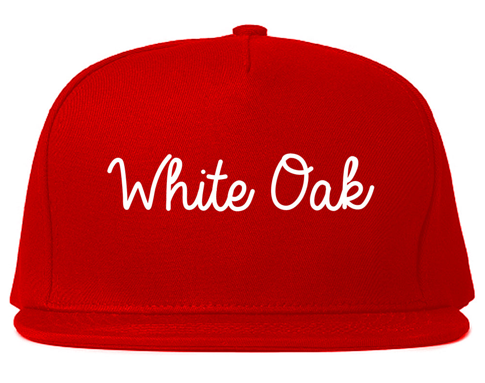 White Oak Pennsylvania PA Script Mens Snapback Hat Red