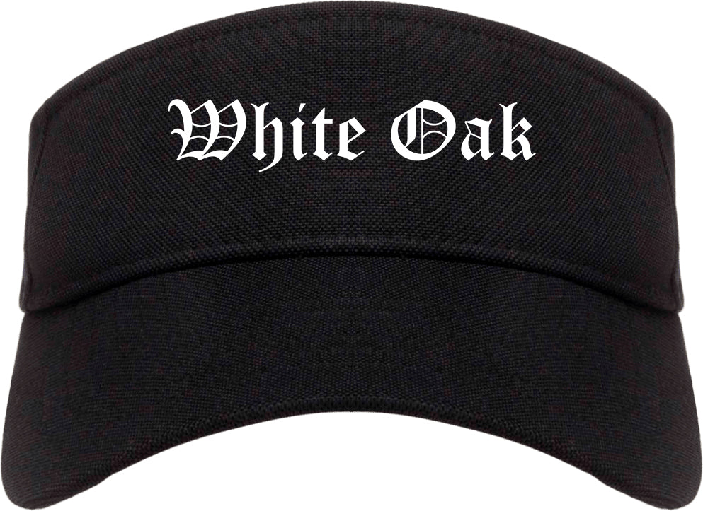 White Oak Pennsylvania PA Old English Mens Visor Cap Hat Black
