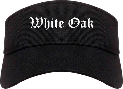 White Oak Pennsylvania PA Old English Mens Visor Cap Hat Black