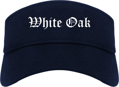 White Oak Pennsylvania PA Old English Mens Visor Cap Hat Navy Blue