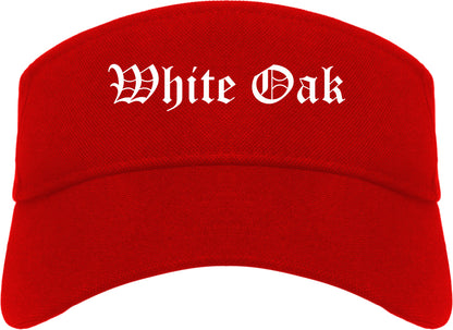White Oak Pennsylvania PA Old English Mens Visor Cap Hat Red