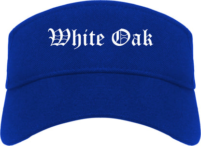 White Oak Pennsylvania PA Old English Mens Visor Cap Hat Royal Blue