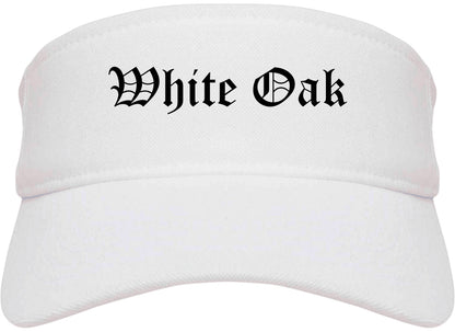 White Oak Pennsylvania PA Old English Mens Visor Cap Hat White
