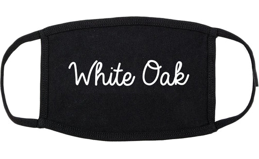 White Oak Texas TX Script Cotton Face Mask Black