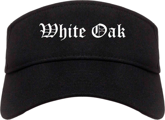 White Oak Texas TX Old English Mens Visor Cap Hat Black