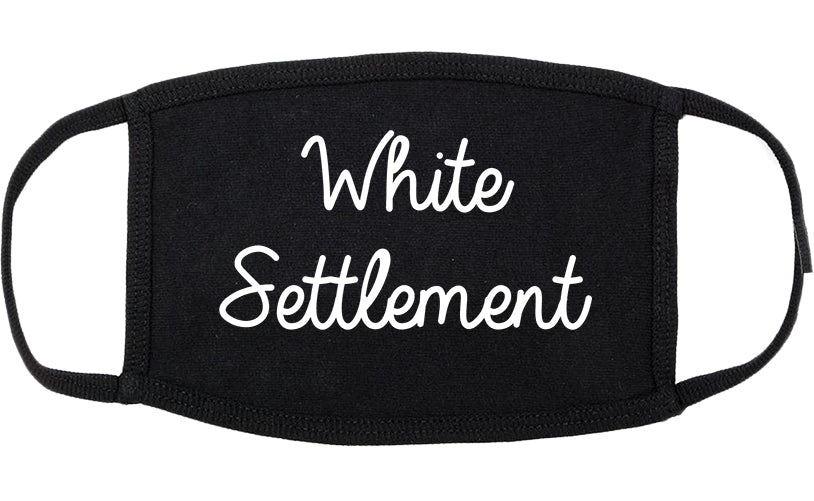 White Settlement Texas TX Script Cotton Face Mask Black