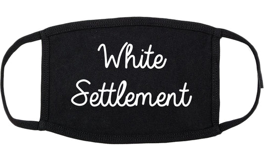 White Settlement Texas TX Script Cotton Face Mask Black