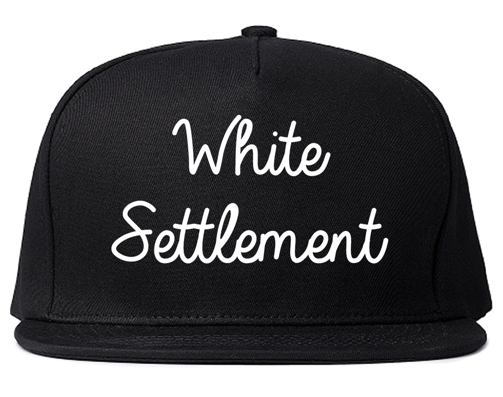 White Settlement Texas TX Script Mens Snapback Hat Black