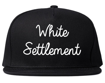 White Settlement Texas TX Script Mens Snapback Hat Black