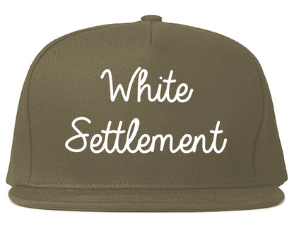 White Settlement Texas TX Script Mens Snapback Hat Grey