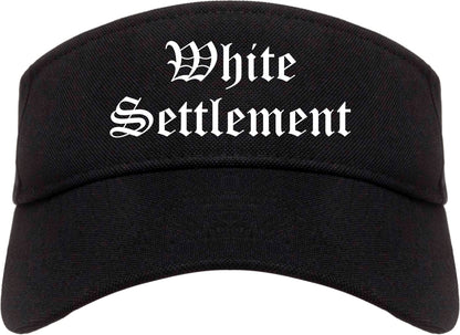 White Settlement Texas TX Old English Mens Visor Cap Hat Black