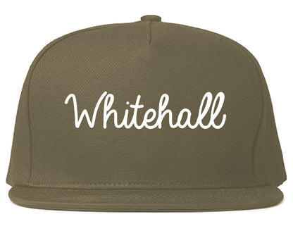 Whitehall Ohio OH Script Mens Snapback Hat Grey