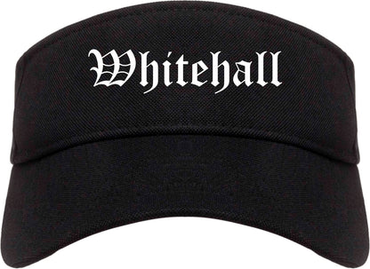 Whitehall Ohio OH Old English Mens Visor Cap Hat Black