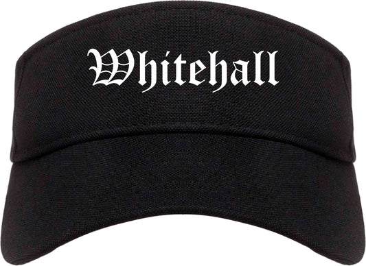 Whitehall Ohio OH Old English Mens Visor Cap Hat Black