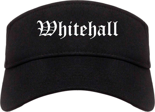 Whitehall Ohio OH Old English Mens Visor Cap Hat Black