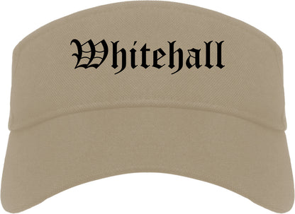 Whitehall Ohio OH Old English Mens Visor Cap Hat Khaki