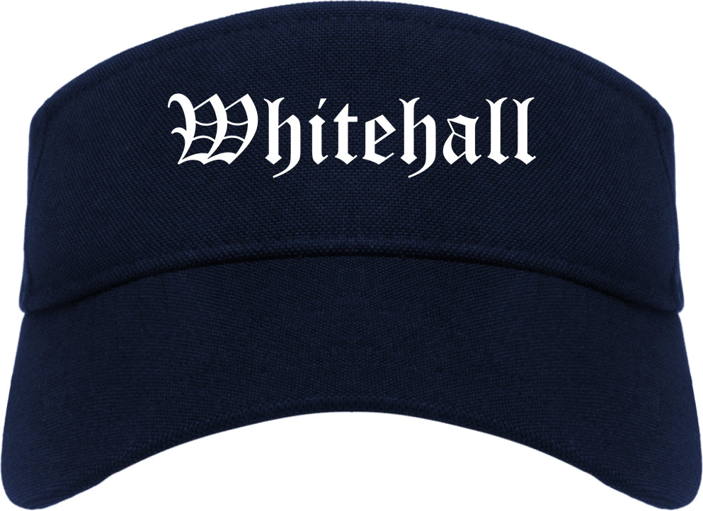 Whitehall Ohio OH Old English Mens Visor Cap Hat Navy Blue