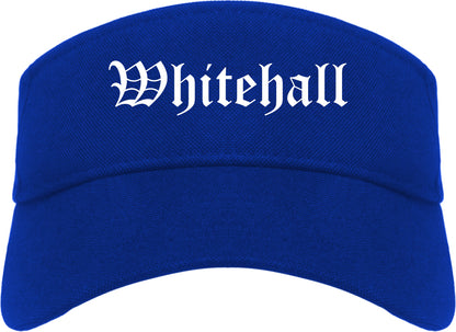 Whitehall Ohio OH Old English Mens Visor Cap Hat Royal Blue
